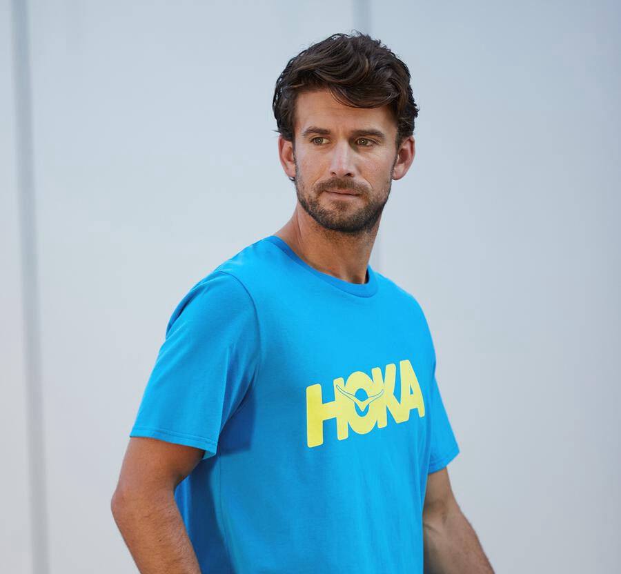 Camisa Hoka One One Hombre - Brand - Azules - WIN532608